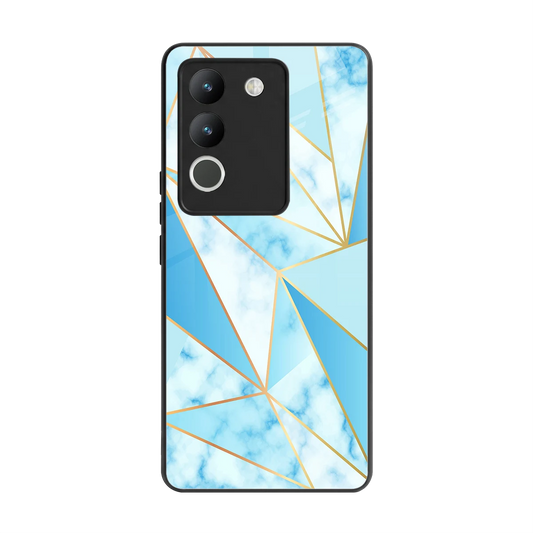 French Marble back phone cover | glass case for vivo y200 5g