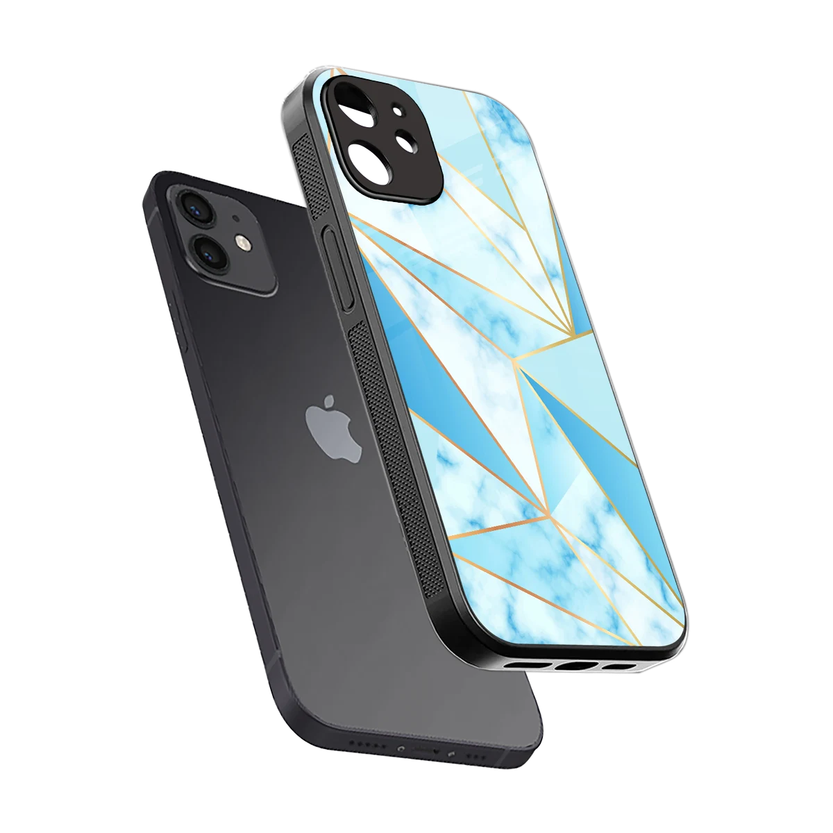 French Marble sleek iphone 11 cover with tempered glass back and TPU edges