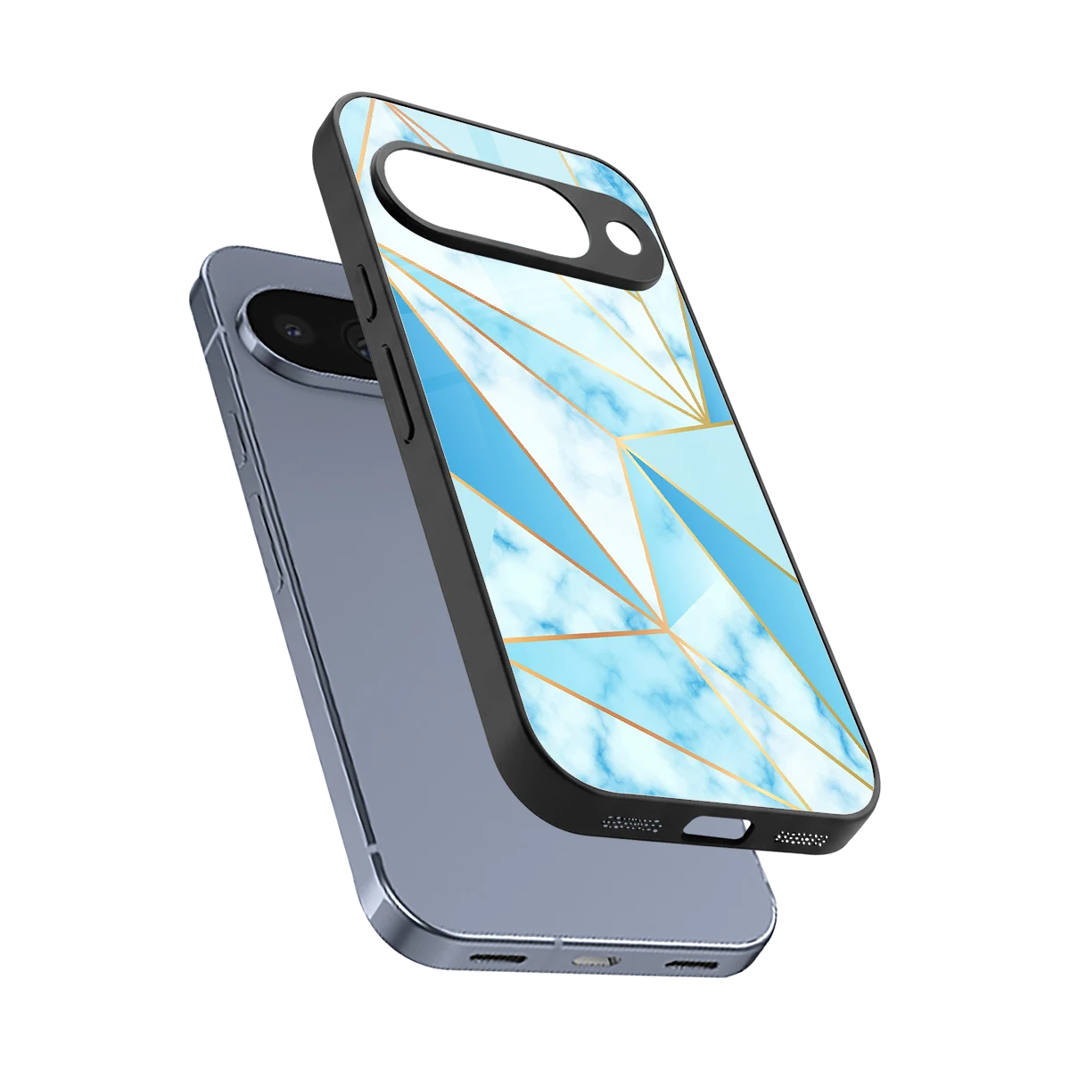 French Marble sleek google pixel 10 cover with tempered glass back and TPU edges