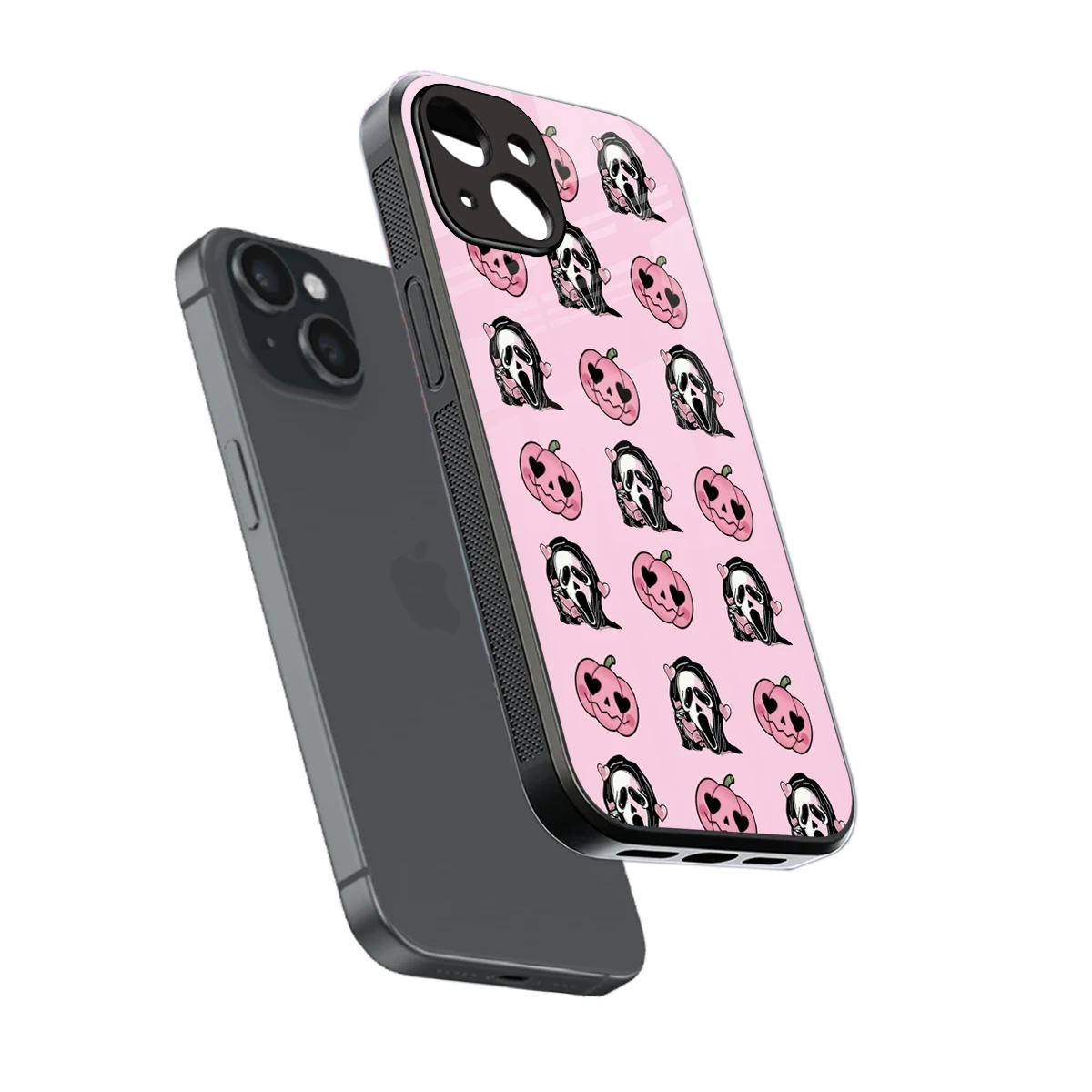 Friendly Ghost sleek iphone 13 cover with tempered glass back and TPU edges