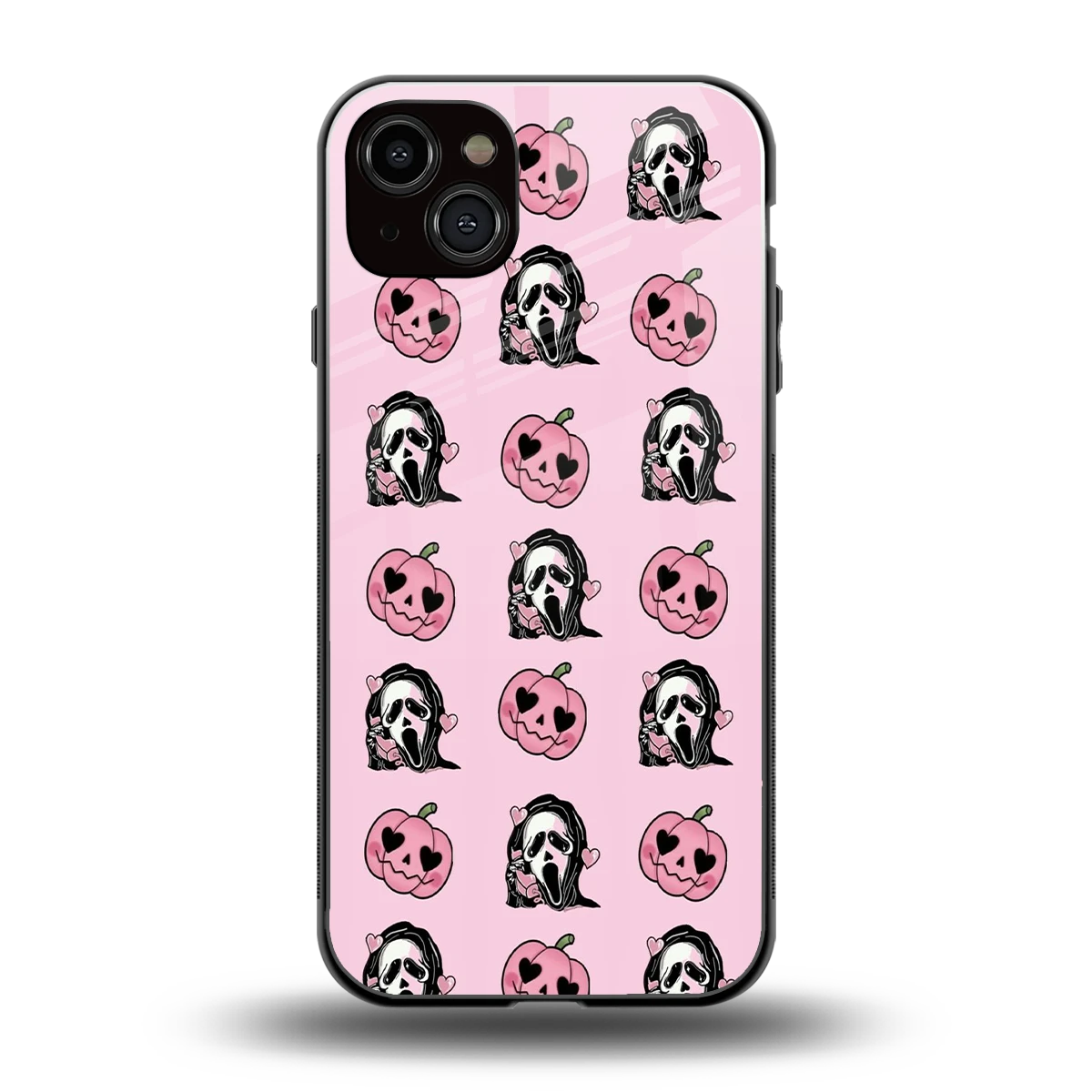 Friendly Ghost back phone cover | glass case for iphone 14 plus