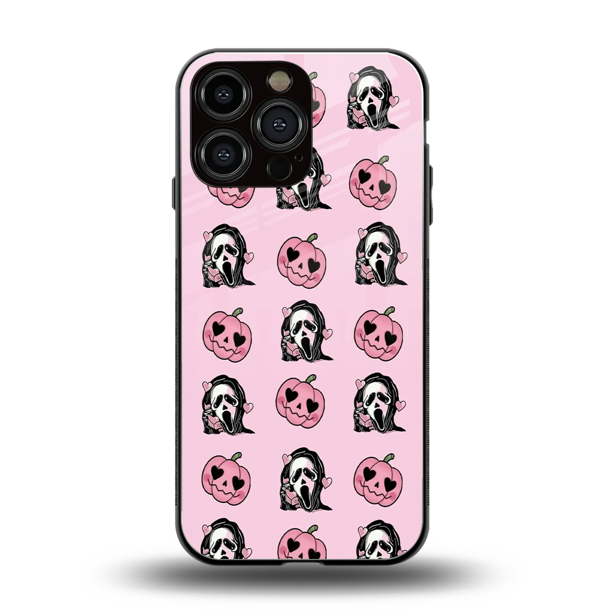 Friendly Ghost back phone cover | glass case for iphone 15 pro max