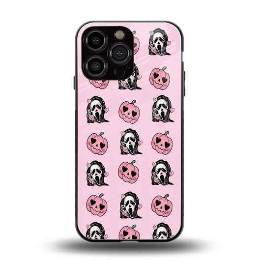 Friendly Ghost back phone cover | glass case for iphone 15 pro max