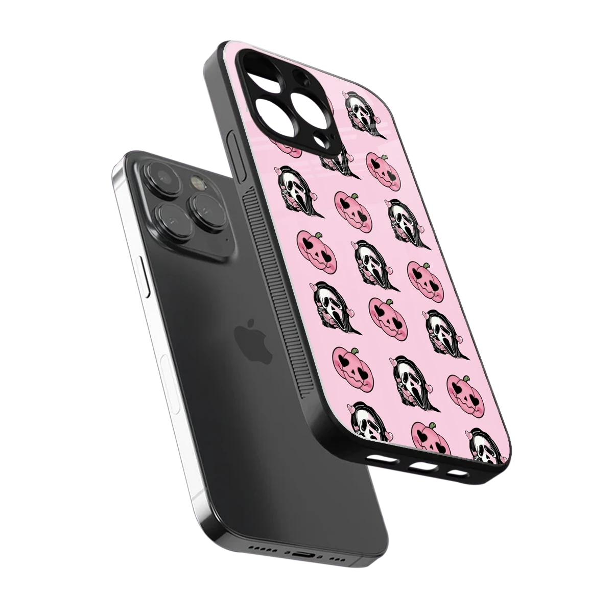 Friendly Ghost sleek iphone 15 pro max cover with tempered glass back and TPU edges