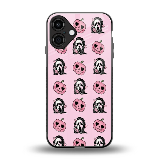 Friendly Ghost back phone cover | glass case for iphone 16 plus