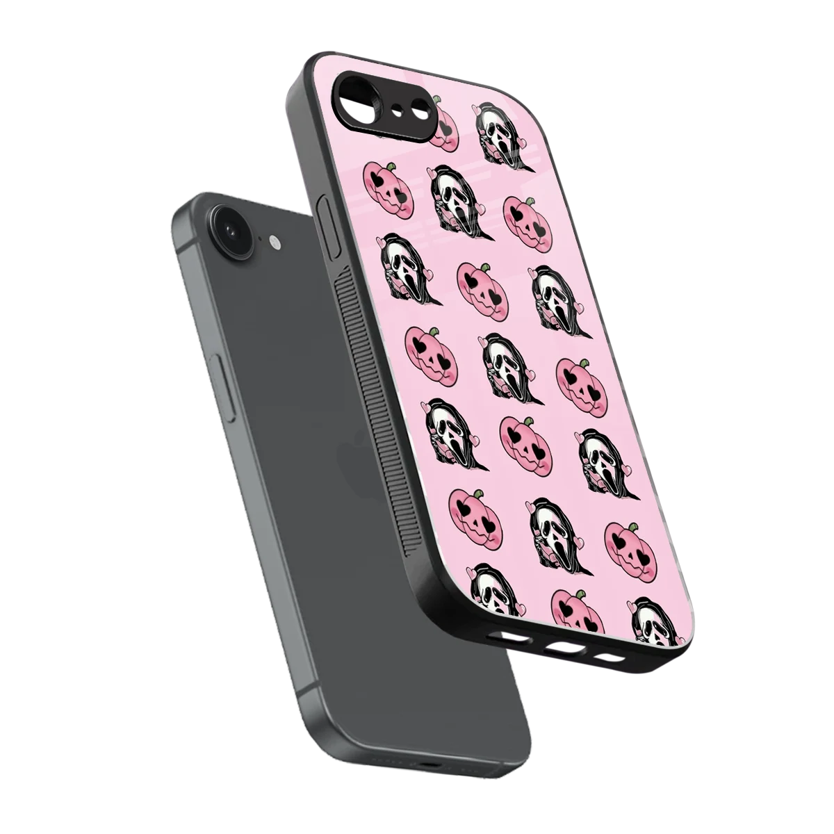 Friendly Ghost sleek iphone 16e cover with tempered glass back and TPU edges