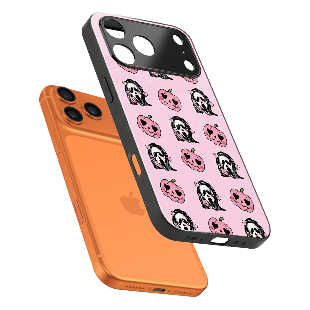 Friendly Ghost sleek iphone 17 pro cover with tempered glass back and TPU edges