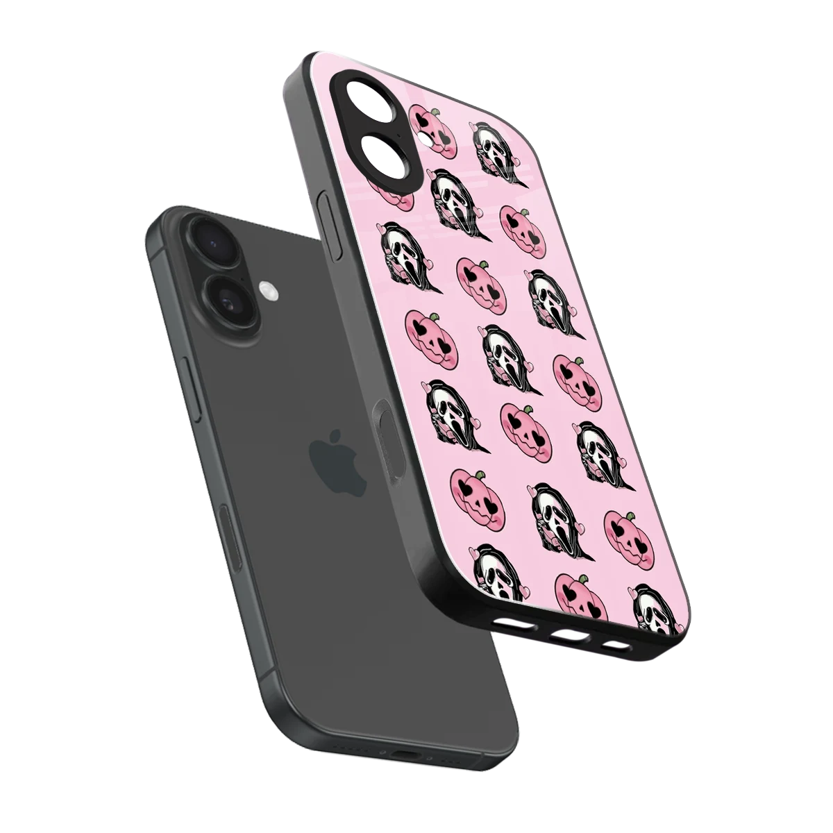Friendly Ghost sleek iphone 17 cover with tempered glass back and TPU edges