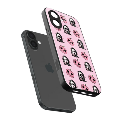 Friendly Ghost sleek iphone 17 cover with tempered glass back and TPU edges