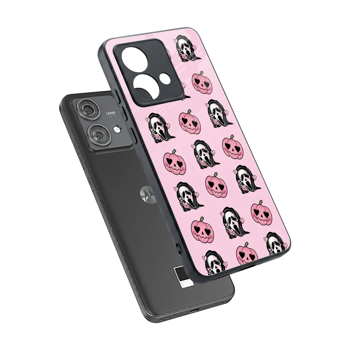 Friendly Ghost sleek motorola edge 40 neo 5g cover with tempered glass back and TPU edges