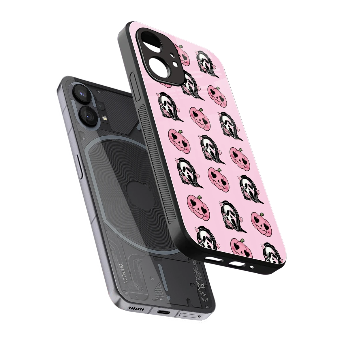 Friendly Ghost sleek nothing phone 1 cover with tempered glass back and TPU edges