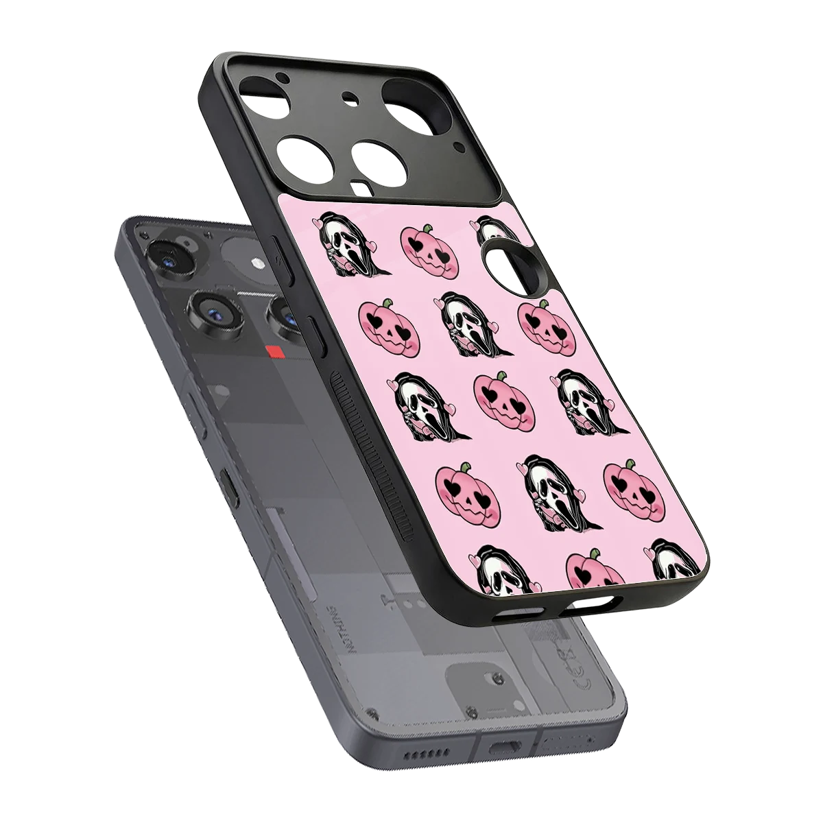 Friendly Ghost sleek nothing phone 3 cover with tempered glass back and TPU edges