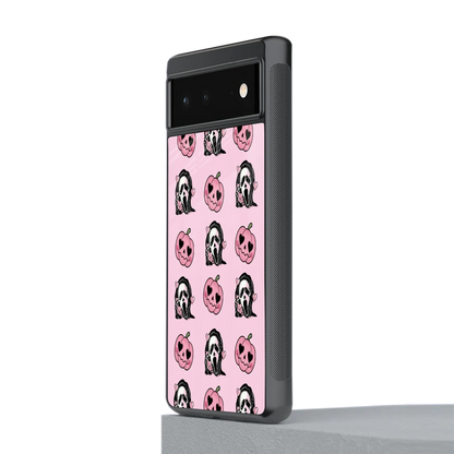 Friendly Ghost stylish phone case for google pixel 6a | glossy glass and slim fit