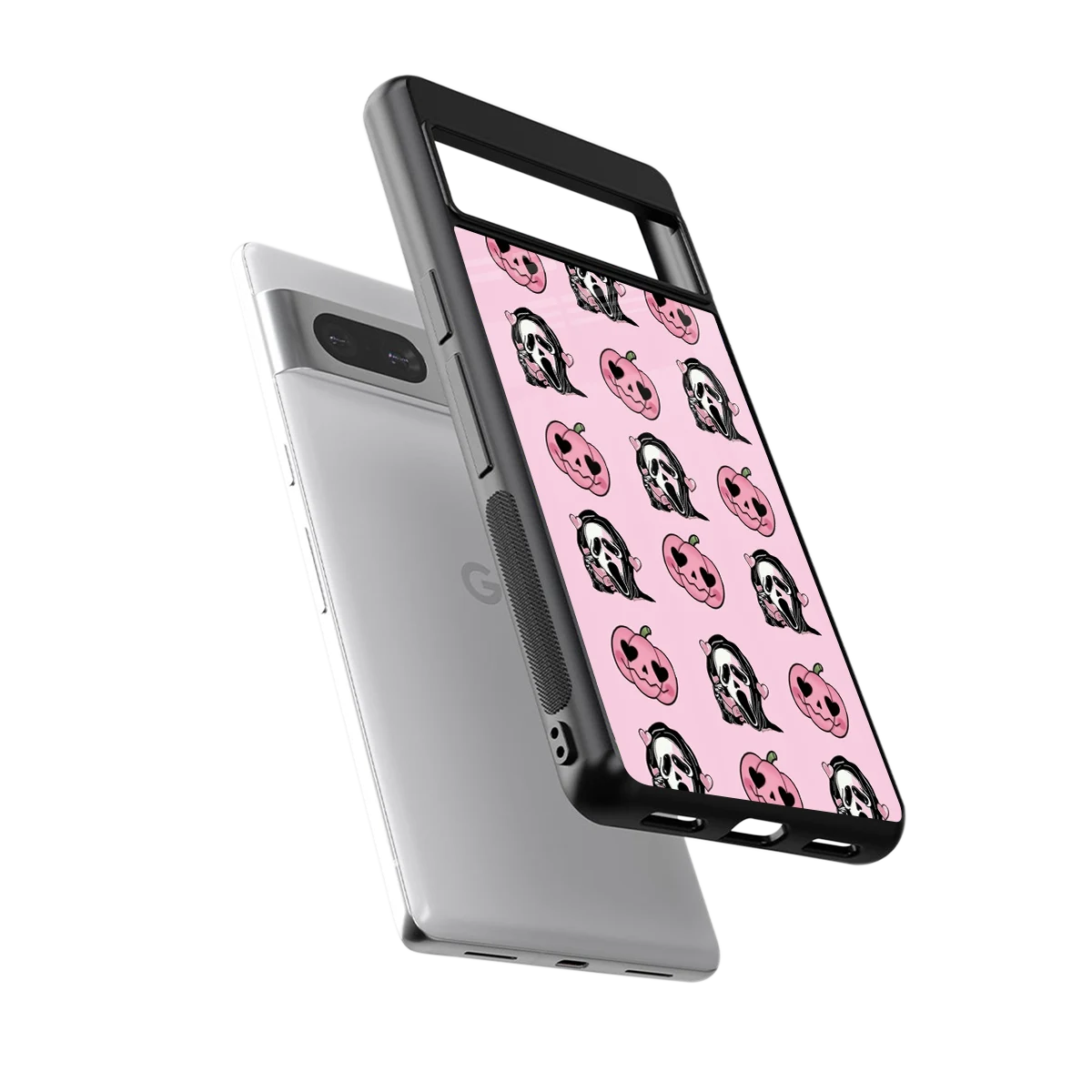 Friendly Ghost sleek google pixel 7 cover with tempered glass back and TPU edges