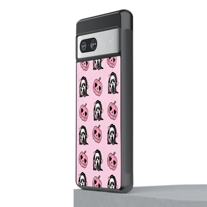 Friendly Ghost stylish phone case for google pixel 7a | glossy glass and slim fit