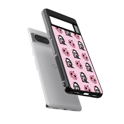 Friendly Ghost sleek google pixel 8 cover with tempered glass back and TPU edges