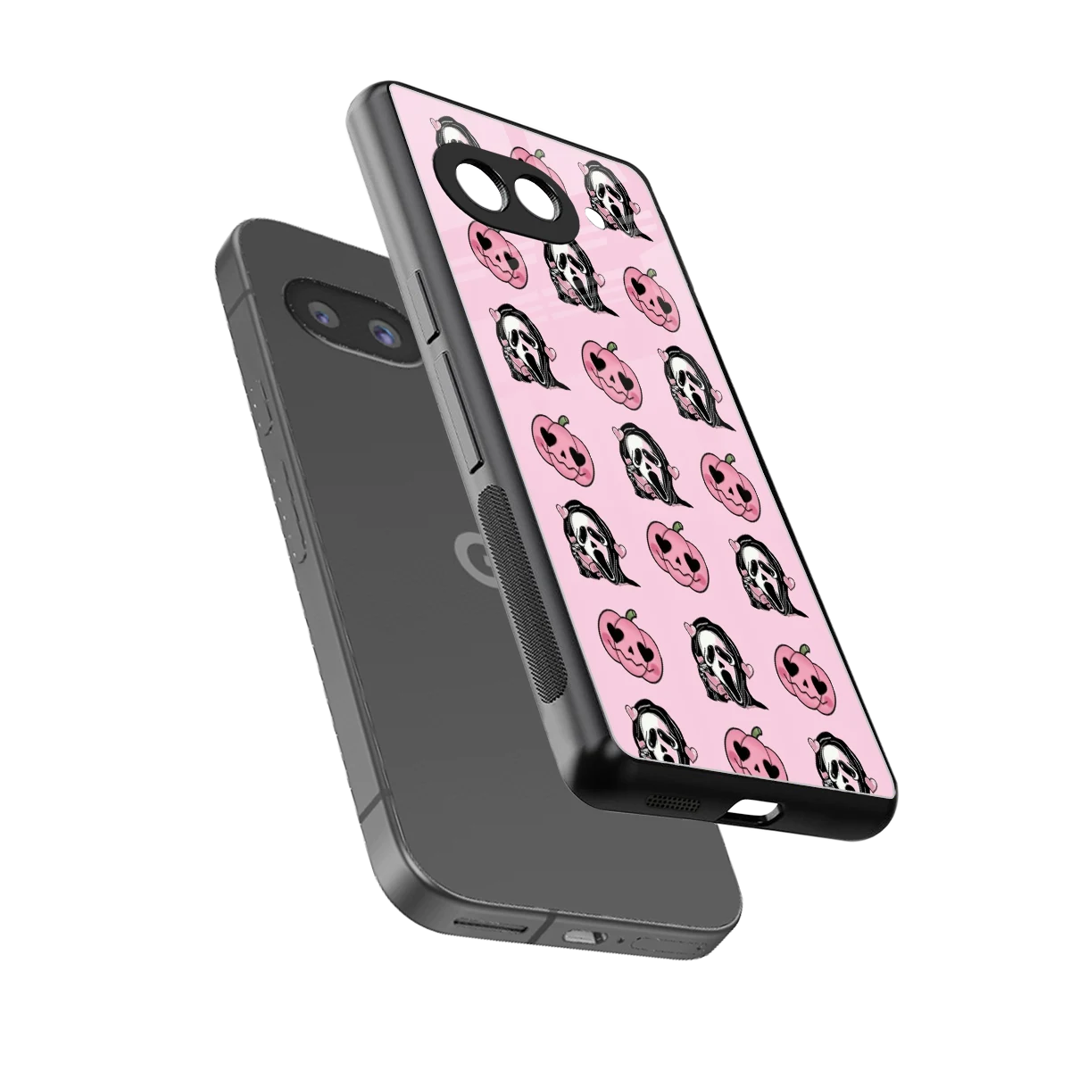 Friendly Ghost sleek google pixel 10a cover with tempered glass back and TPU edges