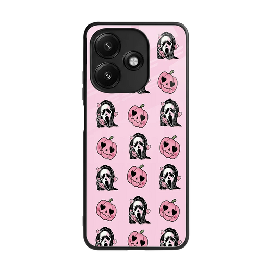Friendly Ghost back phone cover | glass case for redmi 12 5g