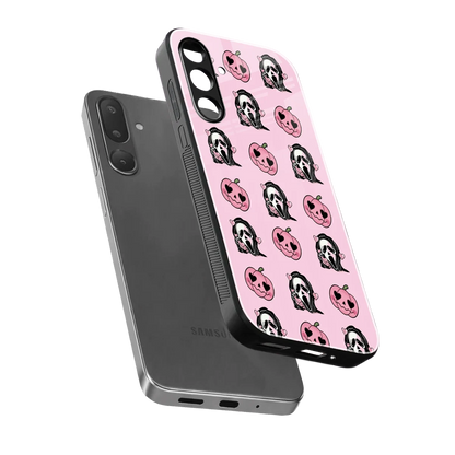 Friendly Ghost sleek samsung galaxy m56 5g cover with tempered glass back and TPU edges