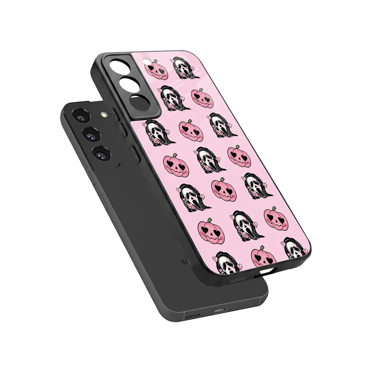 Friendly Ghost sleek samsung galaxy s22 cover with tempered glass back and TPU edges