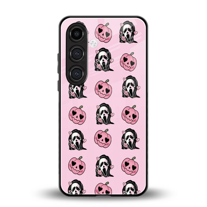 Friendly Ghost back phone cover | glass case for samsung galaxy s24 plus