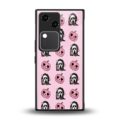 Friendly Ghost back phone cover | glass case for vivo v30