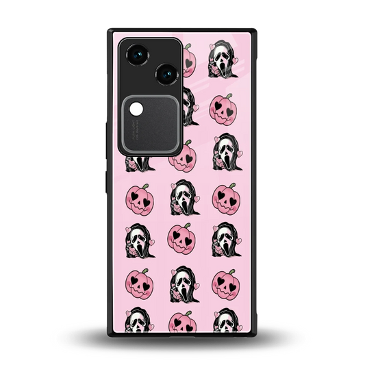 Friendly Ghost back phone cover | glass case for vivo v30