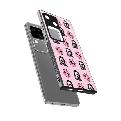 Friendly Ghost sleek vivo v30 cover with tempered glass back and TPU edges