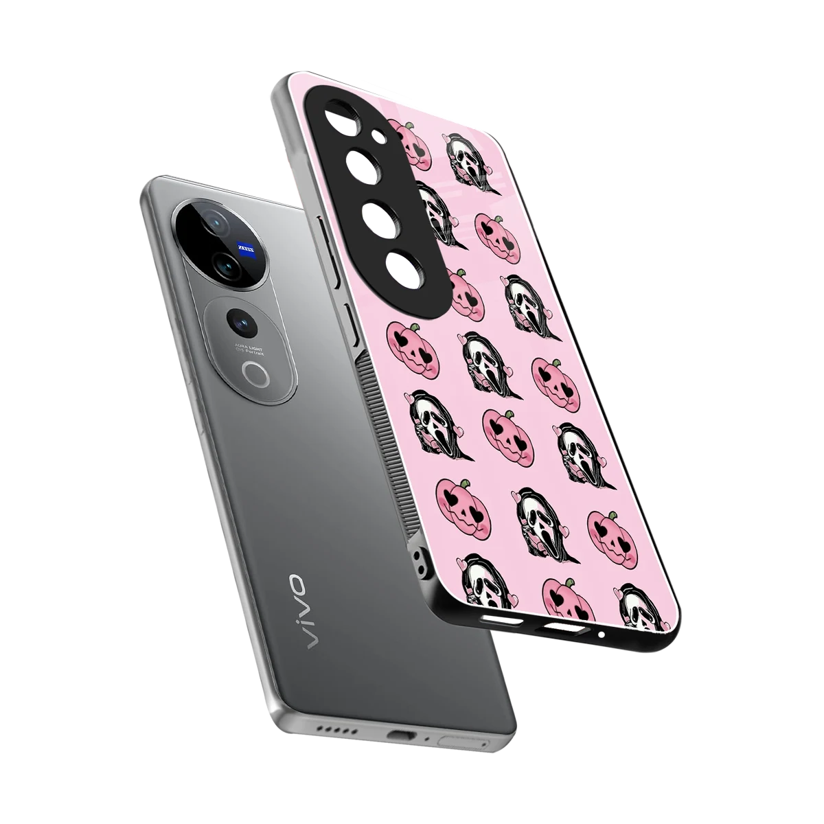 Friendly Ghost sleek vivo v40 pro cover with tempered glass back and TPU edges