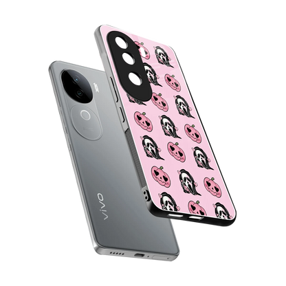 Friendly Ghost sleek vivo v40e cover with tempered glass back and TPU edges