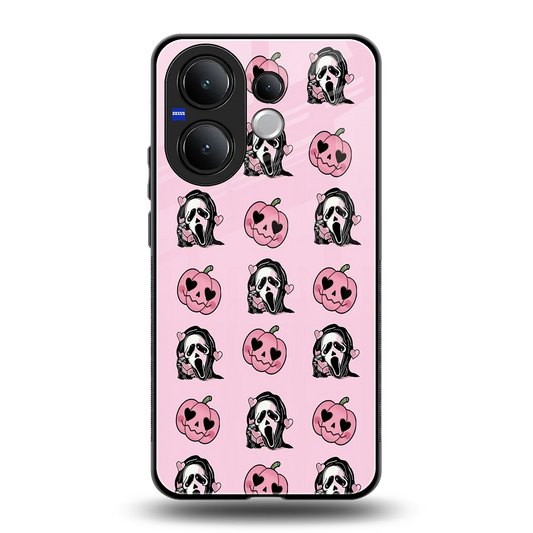 Friendly Ghost back phone cover | glass case for vivo v60