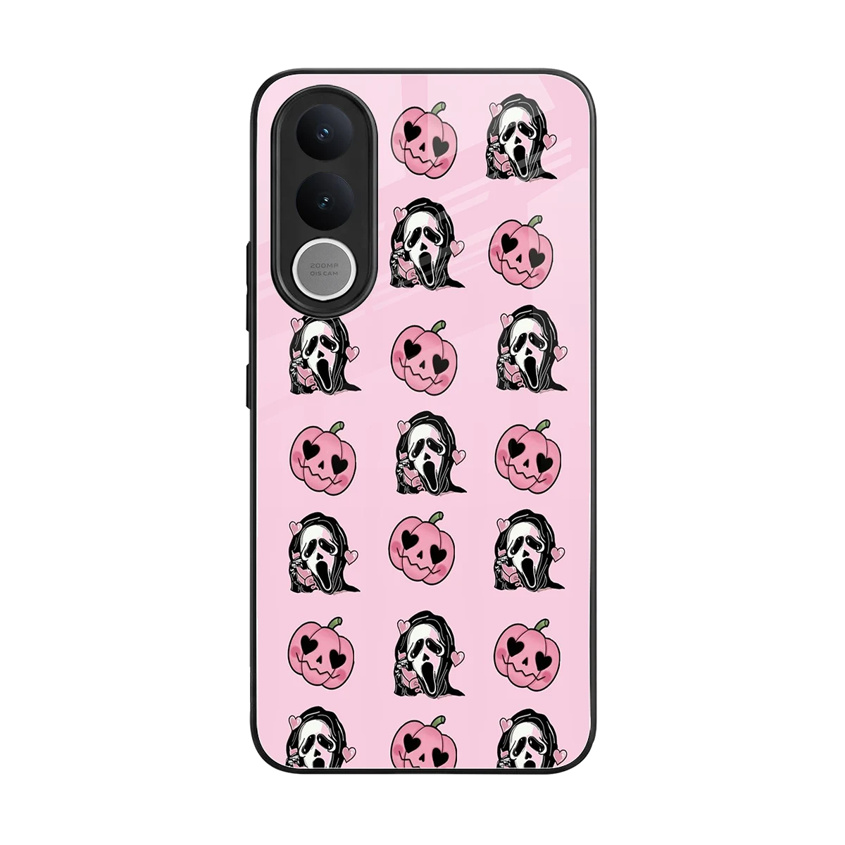 Friendly Ghost back phone cover | glass case for vivo v70 fe