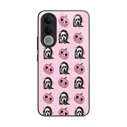 Friendly Ghost back phone cover | glass case for vivo v70 fe