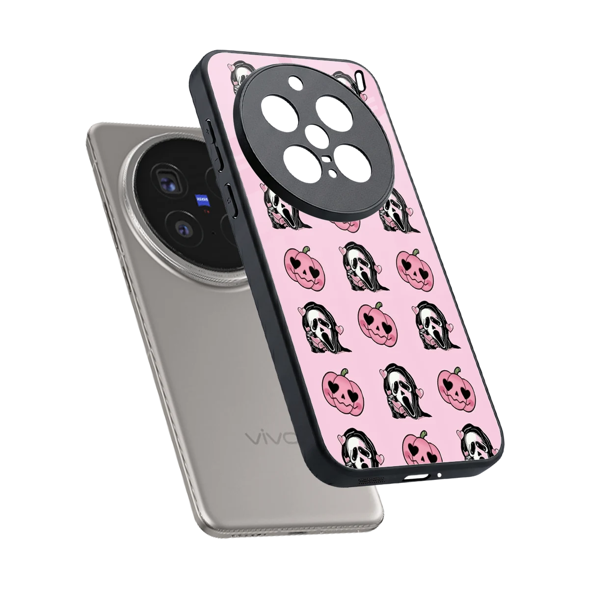 Friendly Ghost sleek vivo x200 pro cover with tempered glass back and TPU edges