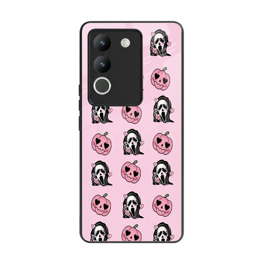 Friendly Ghost back phone cover | glass case for vivo y200 5g