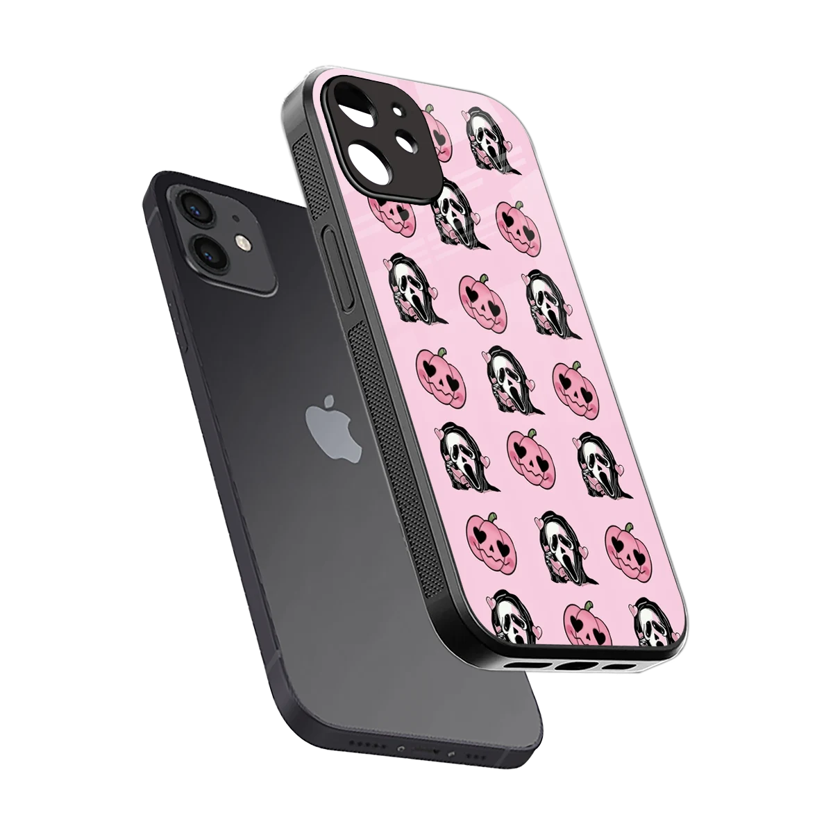 Friendly Ghost sleek iphone 12 cover with tempered glass back and TPU edges