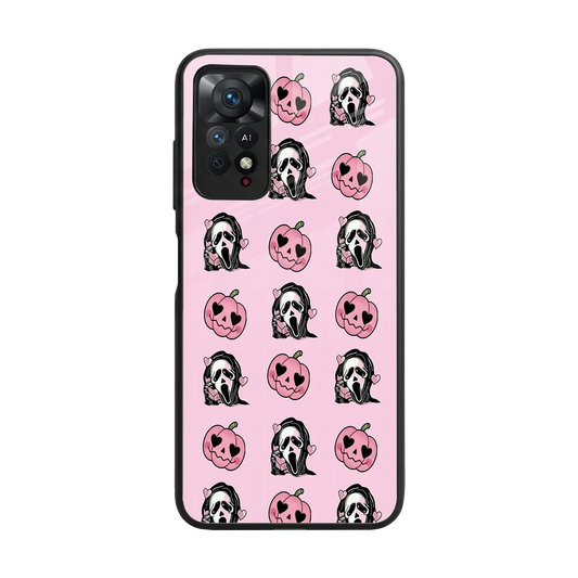 Friendly Ghost back phone cover | glass case for redmi note 11 pro