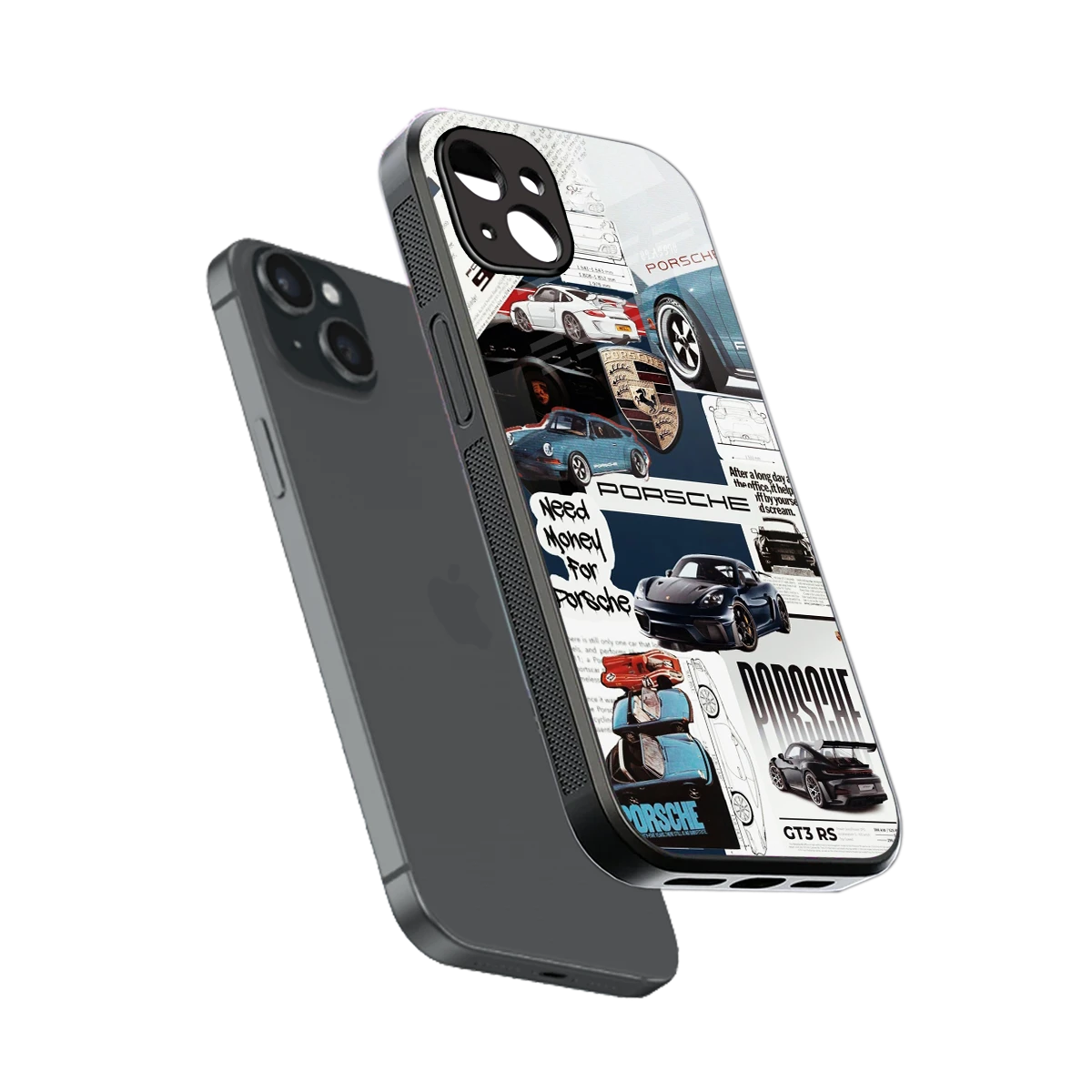 Fund My Ride sleek iphone 14 plus cover with tempered glass back and TPU edges