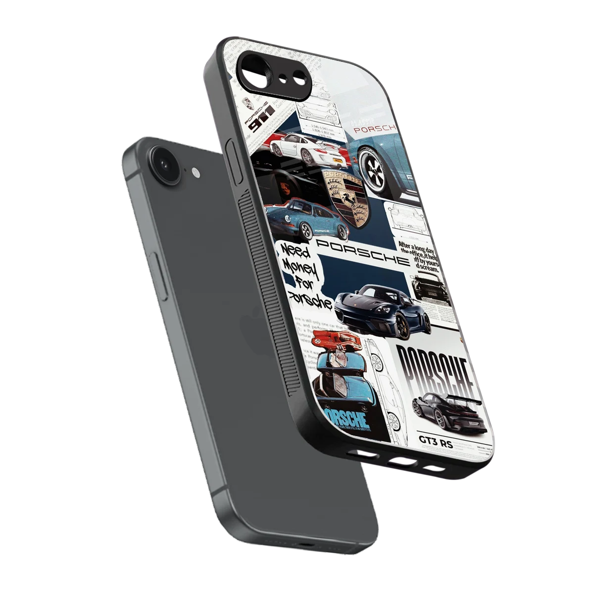 Fund My Ride sleek iphone 17e cover with tempered glass back and TPU edges