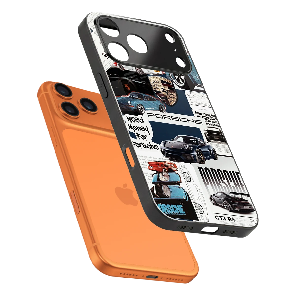 Fund My Ride sleek iphone 17 pro max cover with tempered glass back and TPU edges