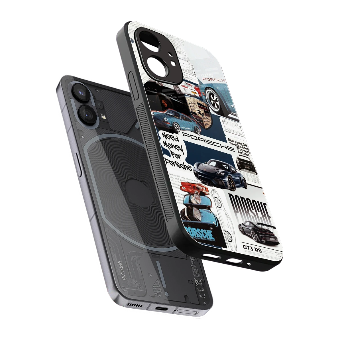 Fund My Ride sleek nothing phone 1 cover with tempered glass back and TPU edges