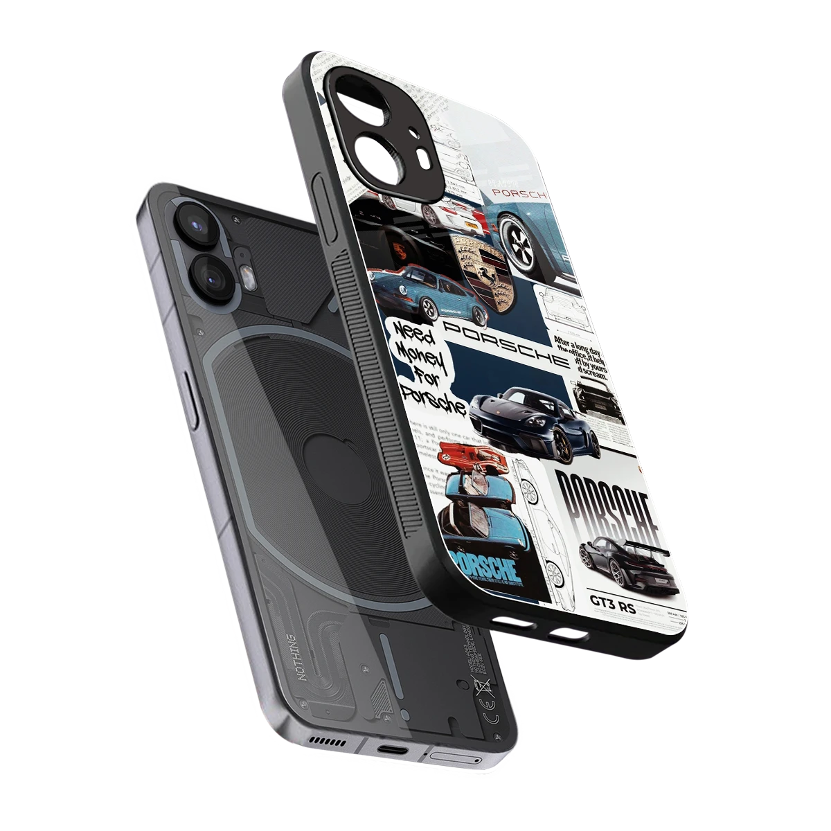 Fund My Ride sleek nothing phone 2 cover with tempered glass back and TPU edges