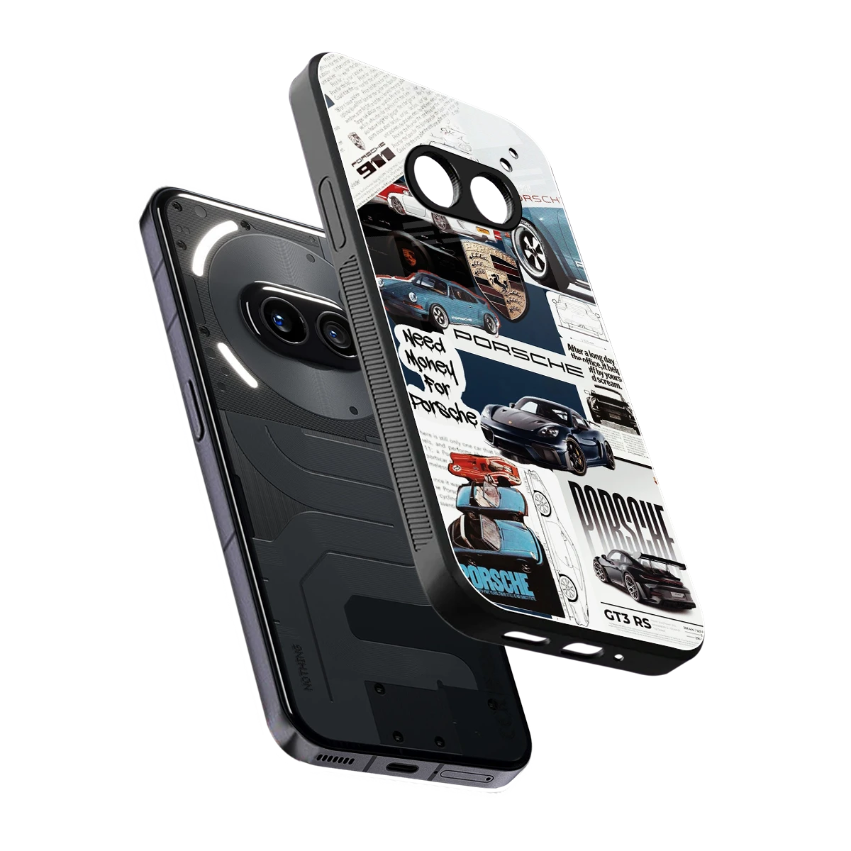 Fund My Ride sleek nothing phone 2a cover with tempered glass back and TPU edges