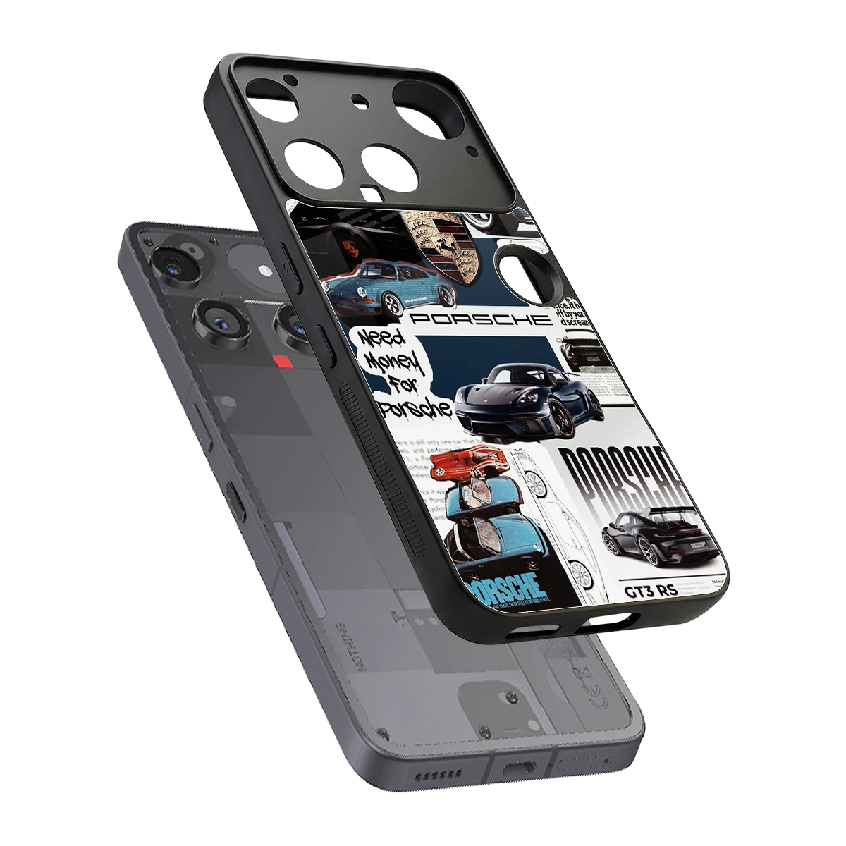 Fund My Ride sleek nothing phone 3 cover with tempered glass back and TPU edges
