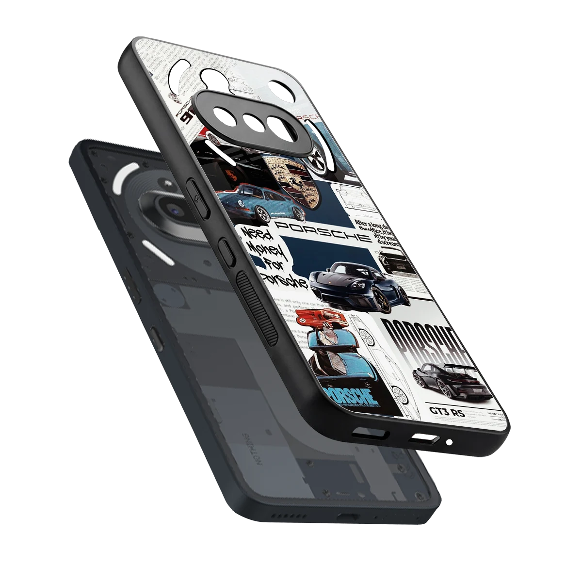 Fund My Ride sleek nothing phone 3a cover with tempered glass back and TPU edges