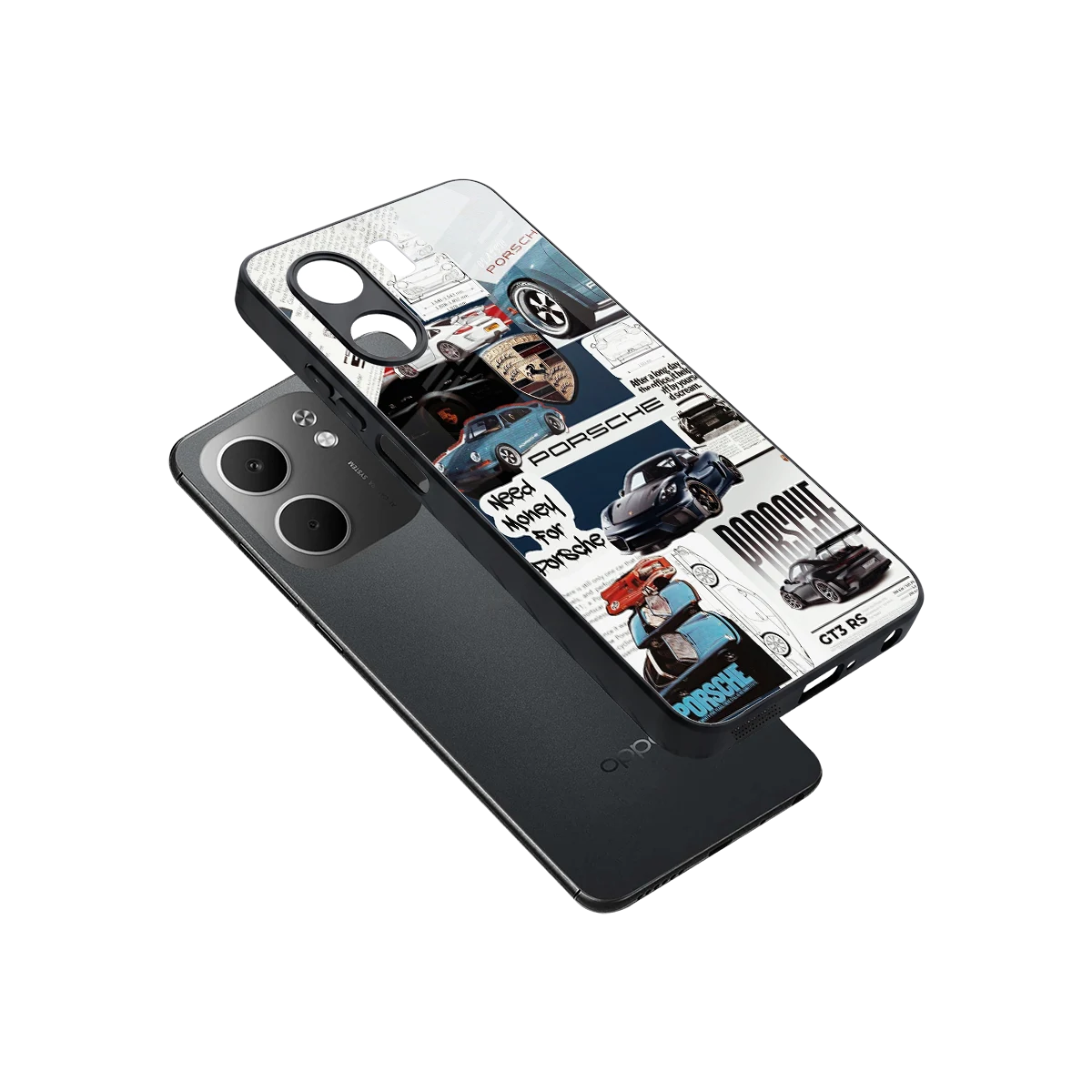 Fund My Ride sleek oppo a5x 5g cover with tempered glass back and TPU edges