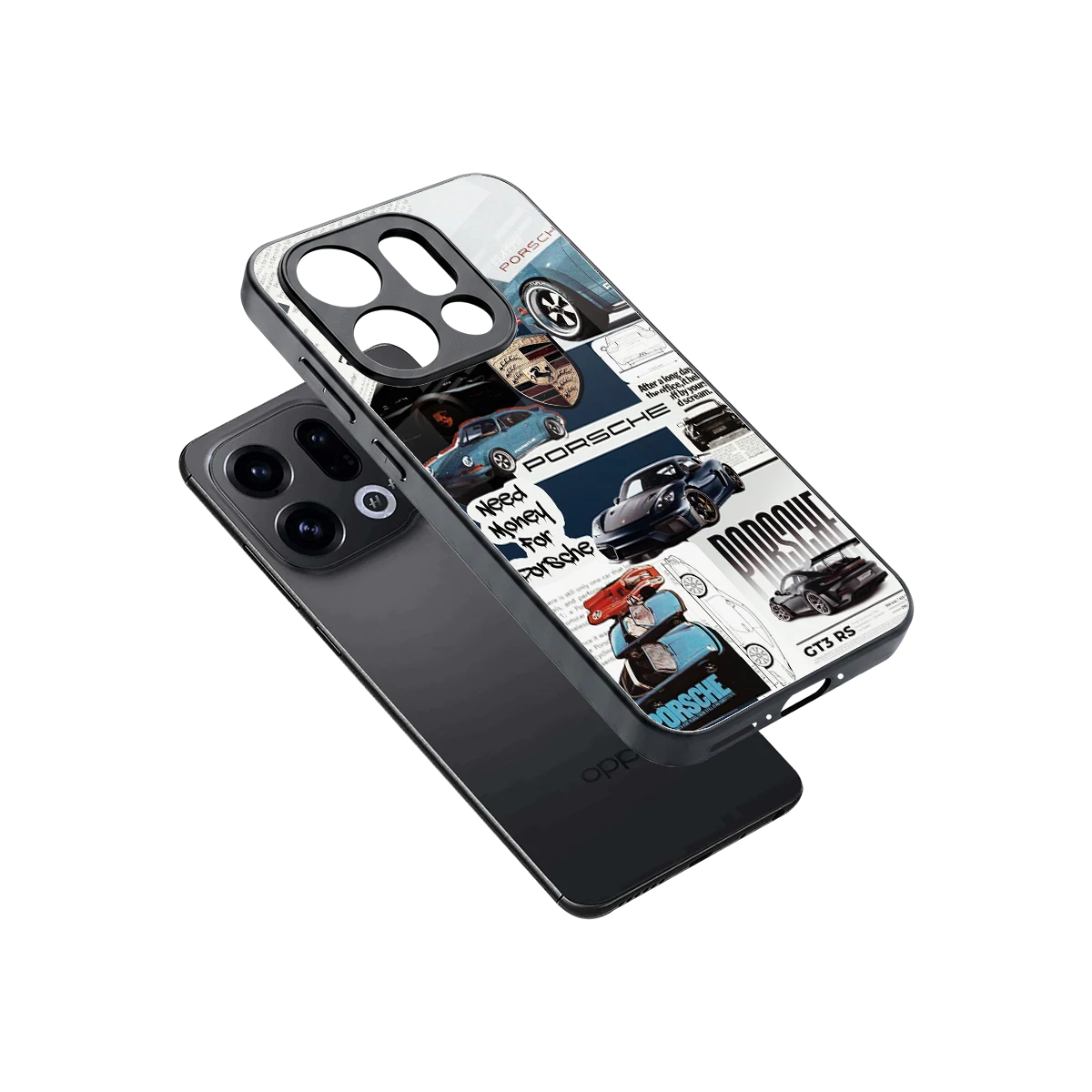 Fund My Ride sleek oppo find x9 cover with tempered glass back and TPU edges