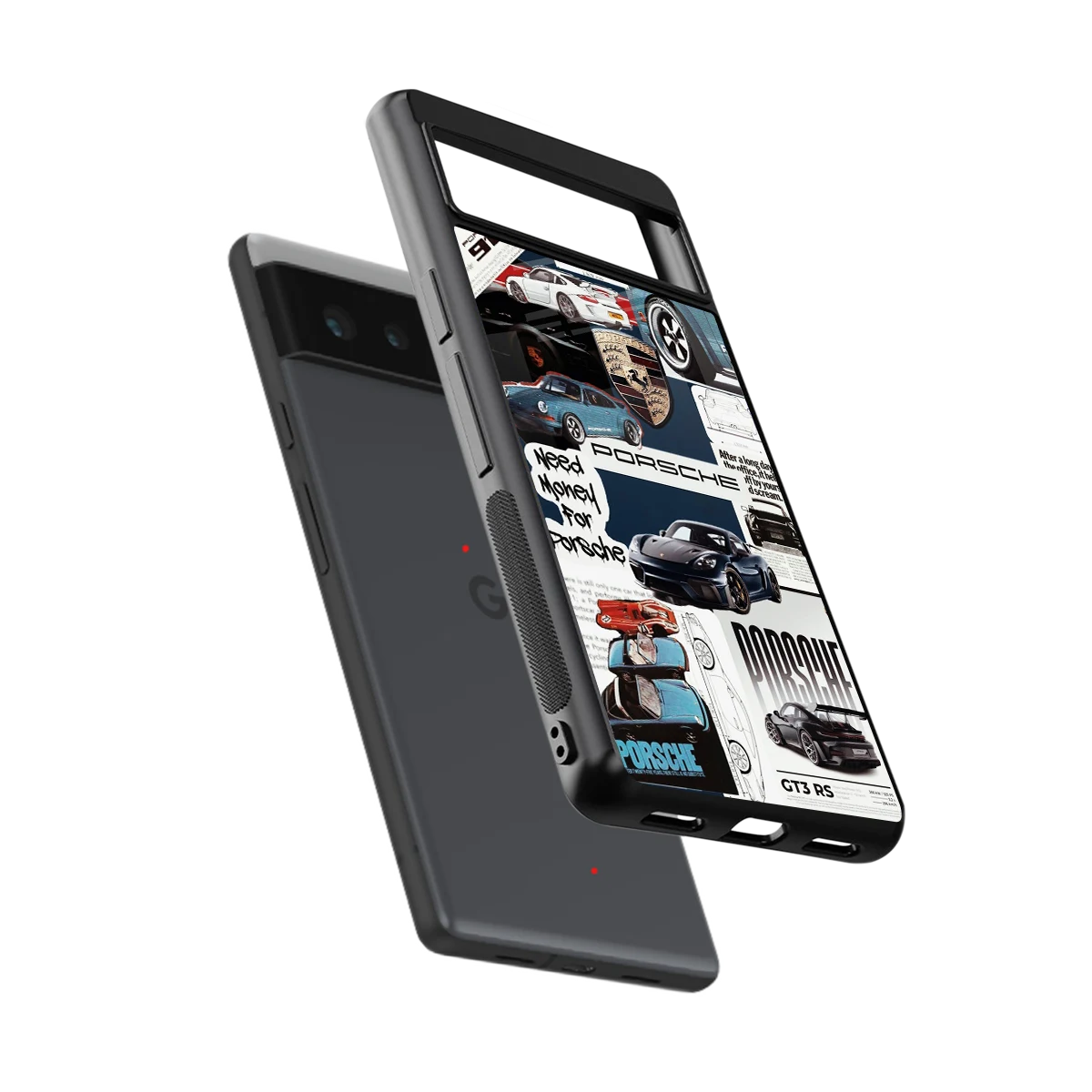 Fund My Ride sleek google pixel 6a cover with tempered glass back and TPU edges