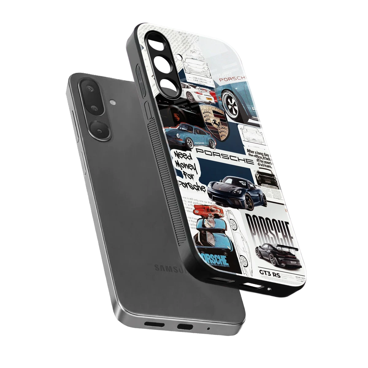 Fund My Ride sleek samsung galaxy m36 5g cover with tempered glass back and TPU edges