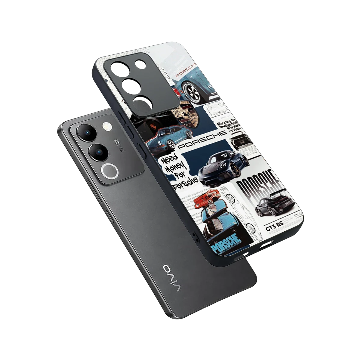 Fund My Ride sleek vivo y200 5g cover with tempered glass back and TPU edges